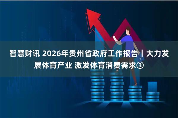 智慧财讯 2026年贵州省政府工作报告｜大力发展体育产业 激发体育消费需求③